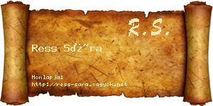 Ress Sára névjegykártya