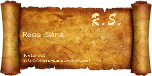 Ress Sára névjegykártya